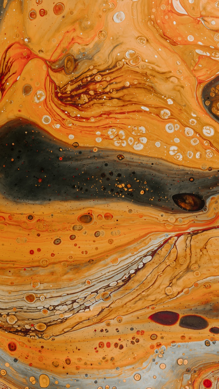 Обои Апельсин, живопись, арт, акварельные краски, вода в разрешении 720x1280