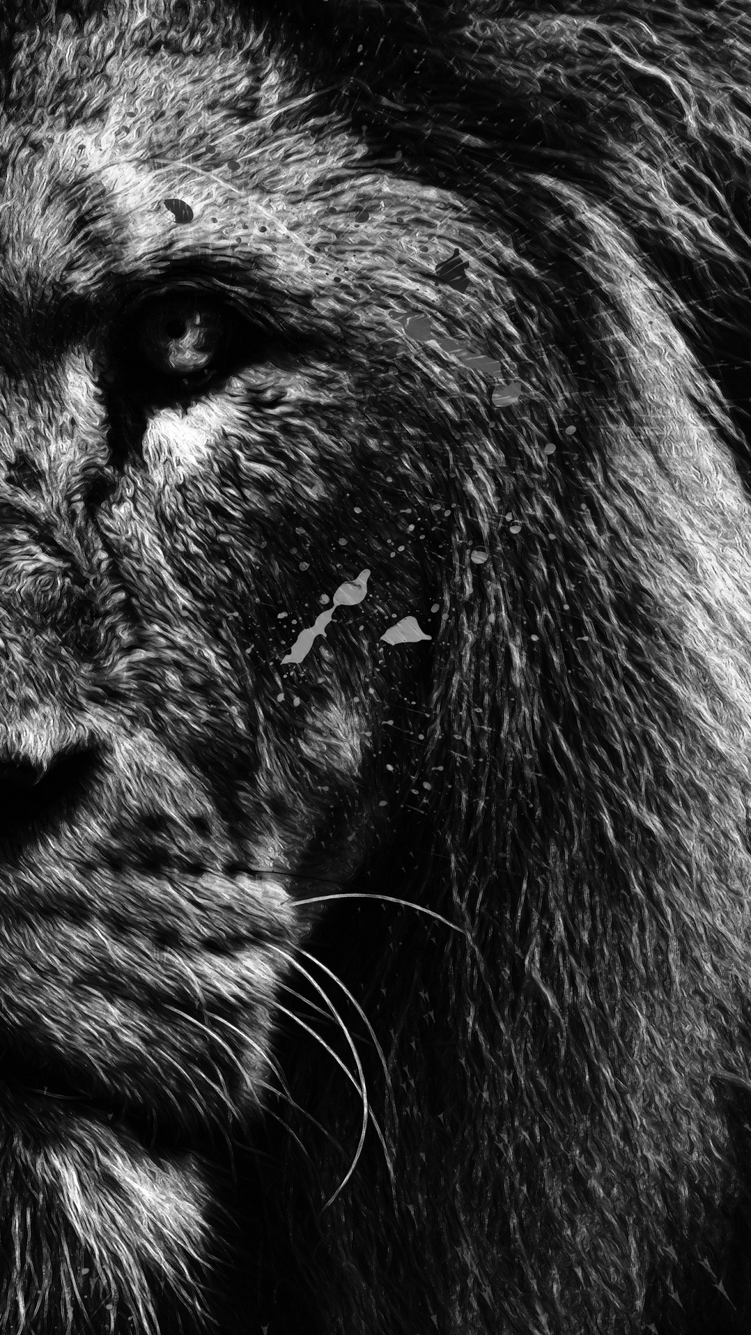 Обои Лев, андроид, вызов цвета фантазии, волосы, голова в разрешении 1080x1920