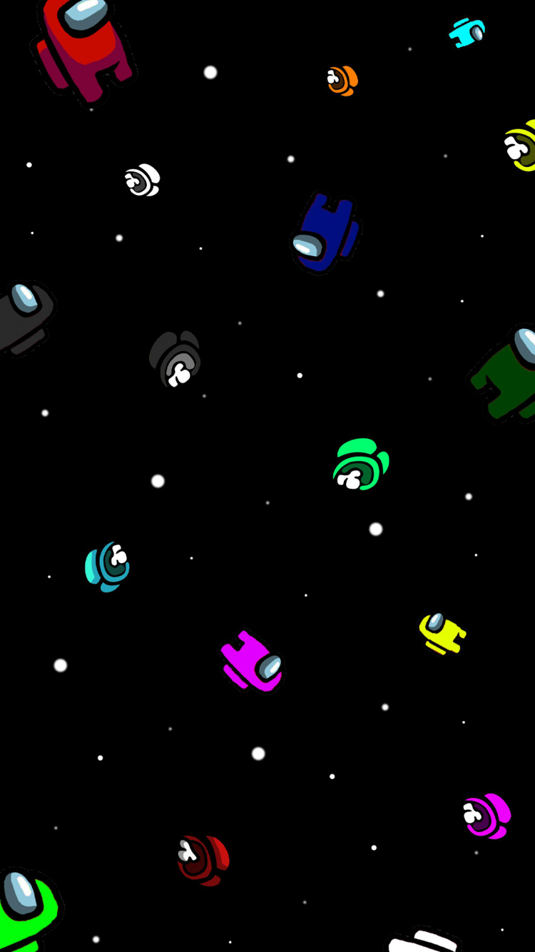 Обои Among Us, графика, графический дизайн, ночь в разрешении 750x1334