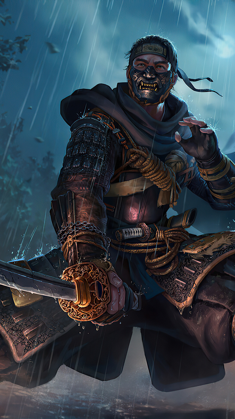 Обои призрак цусимы, Оплеуха Производств, Масако Адачи, Джин Сакаи, playstation 4 в разрешении 750x1334