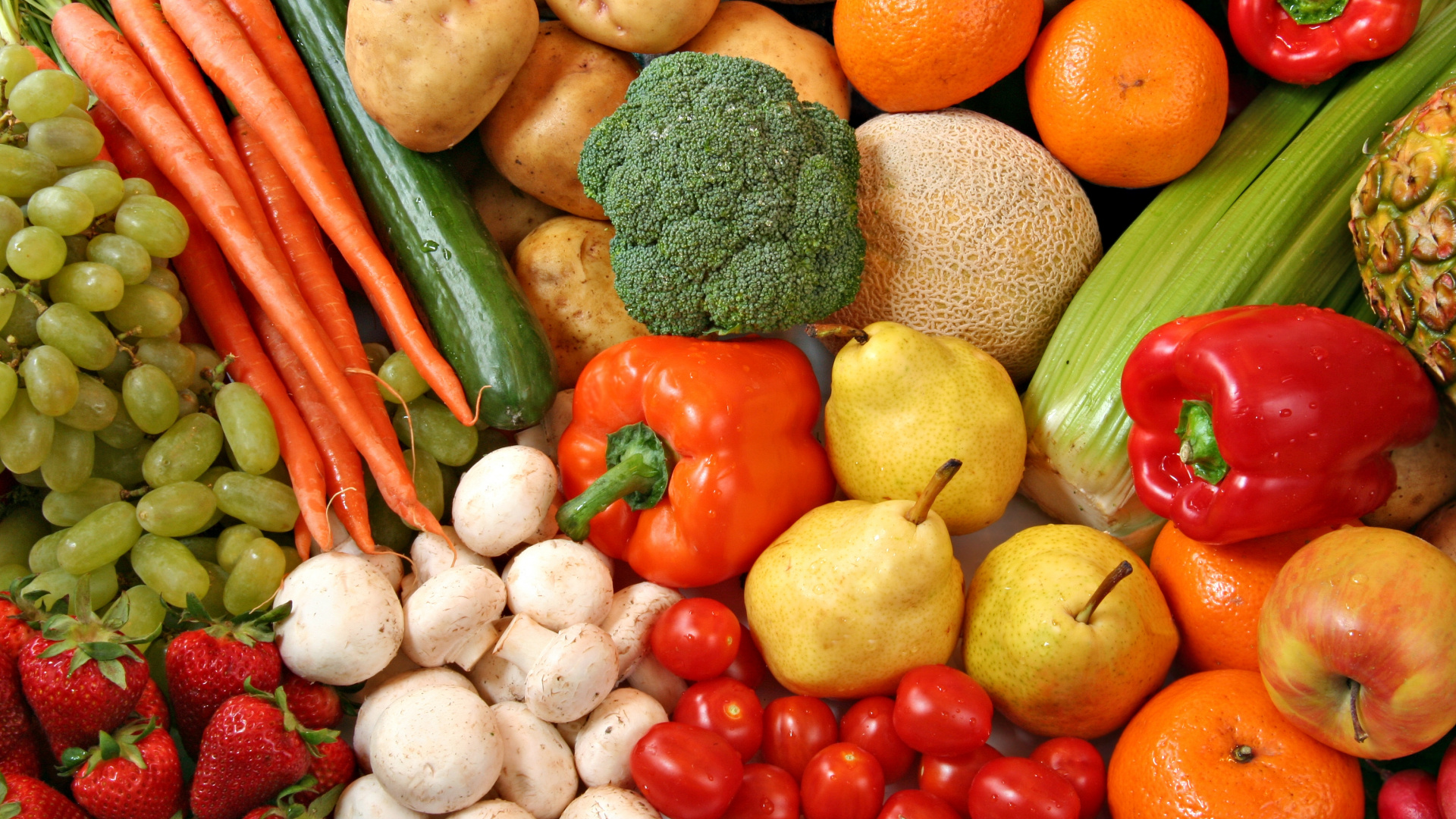 Обои овощ, фрукты, продукция, природные продукты, цельный продукт в разрешении 1920x1080