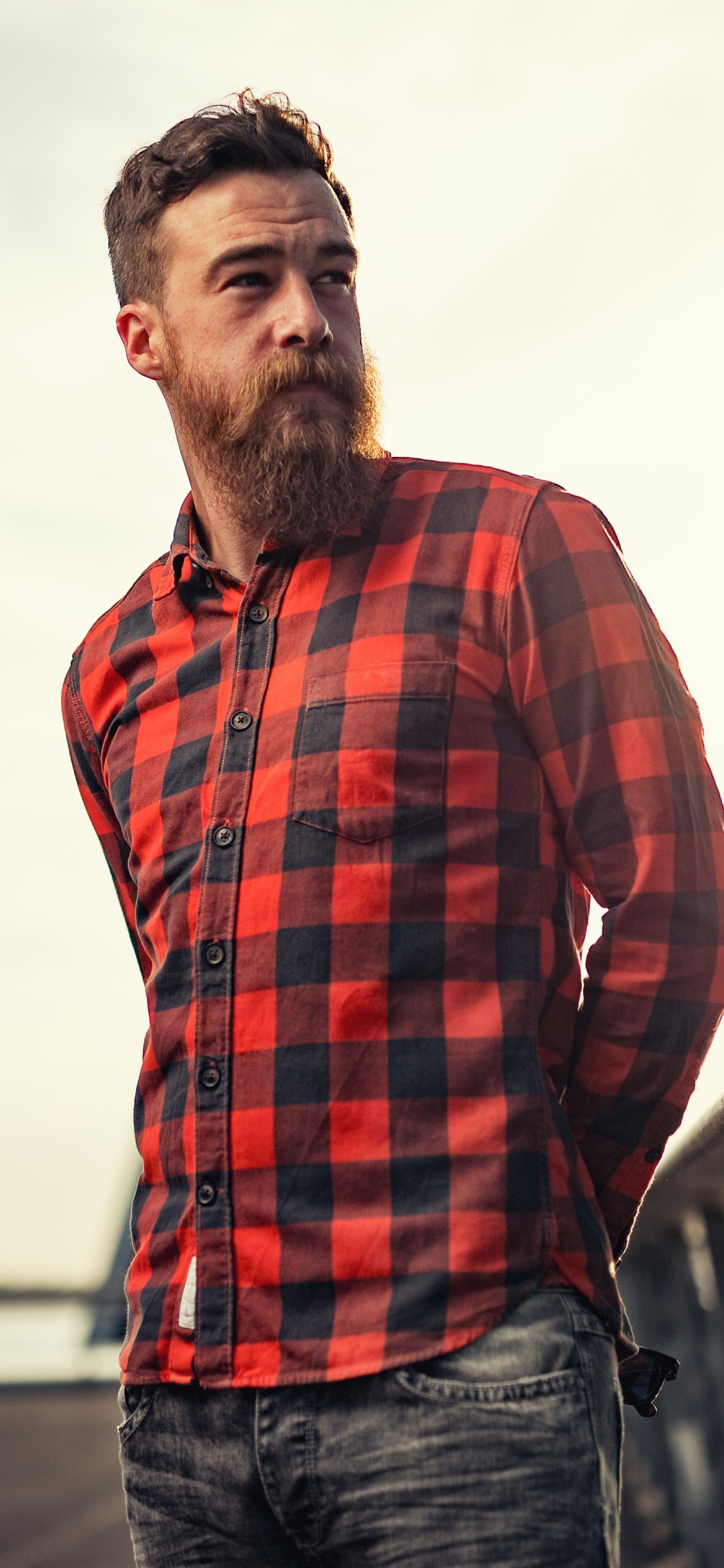 Обои плед, волосы на лице, борода, шотландка, узор в разрешении 1125x2436