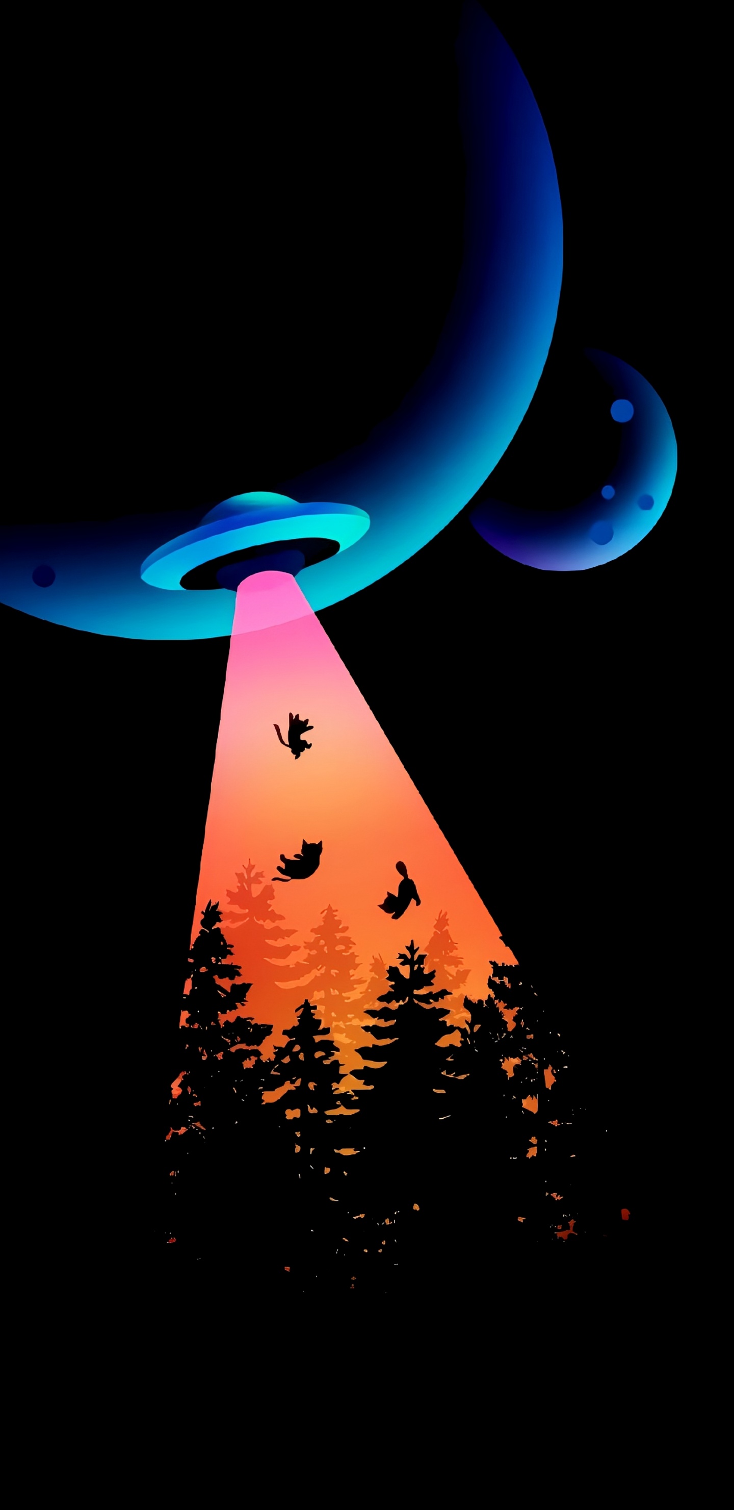 Обои свет, смартфон, атмосфера, дерево, арт в разрешении 1440x2960