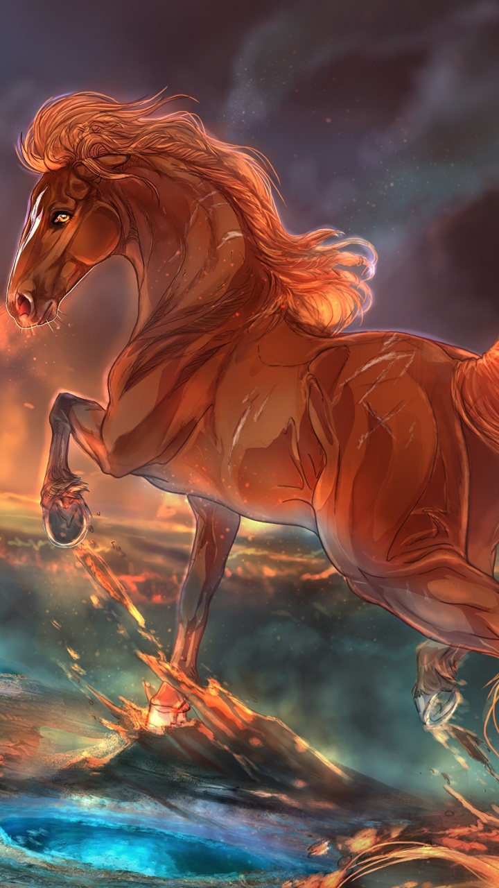 Обои фэнтези, мифология, мифическое существо, галоп и галоп, серый цвет в разрешении 720x1280