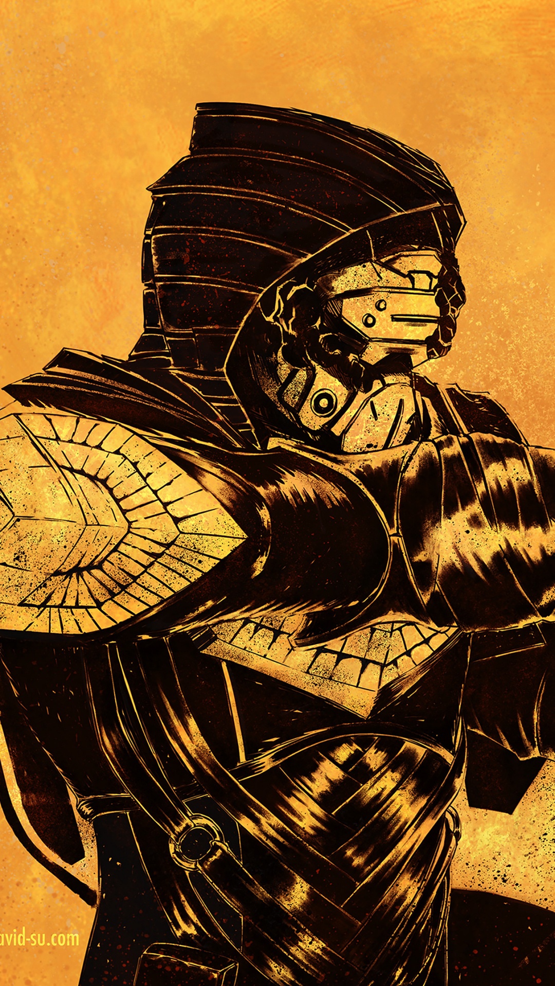 Обои иллюстрация, шутер, орудие, вымышленный персонаж, destiny 2 в разрешении 1080x1920