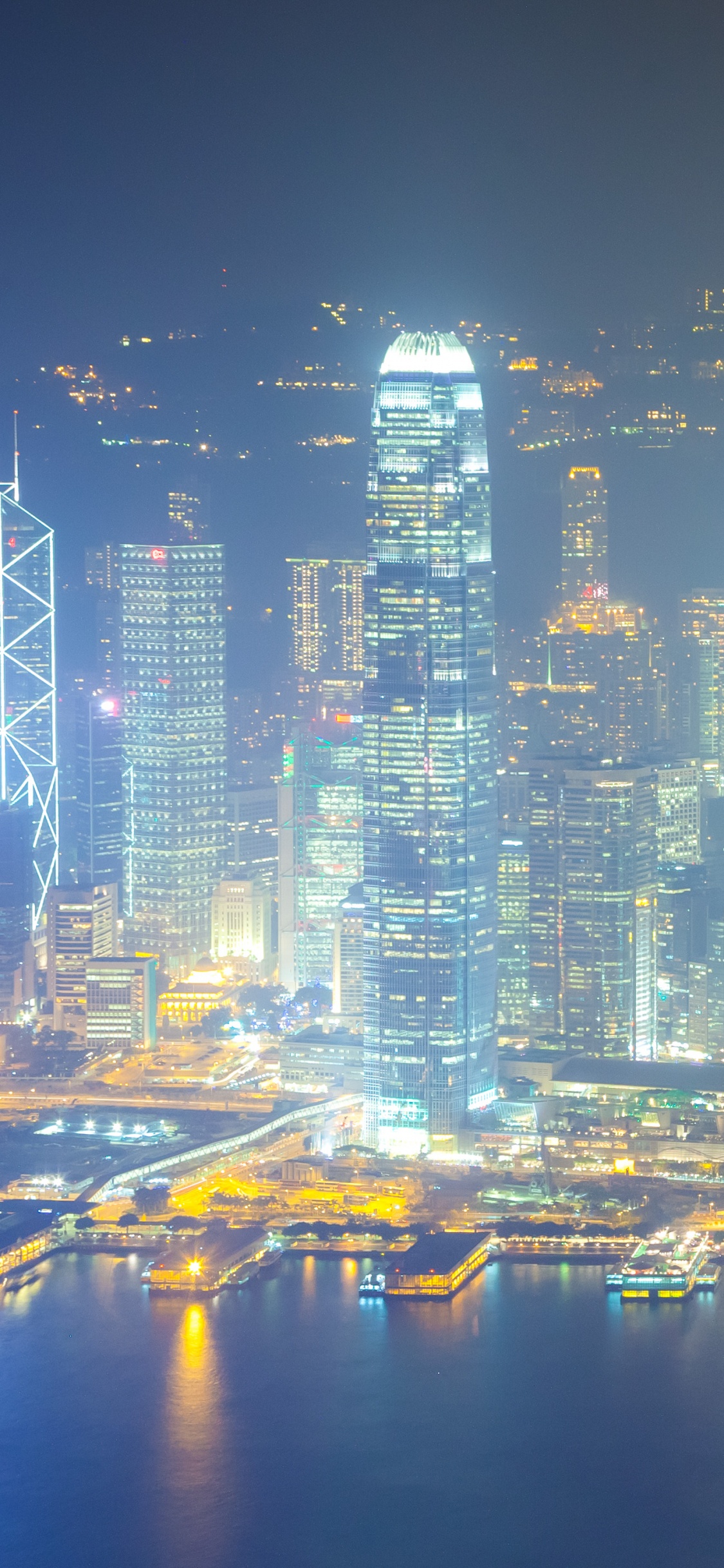 Обои городской пейзаж, город, метрополия, городской район, линия горизонта в разрешении 1125x2436