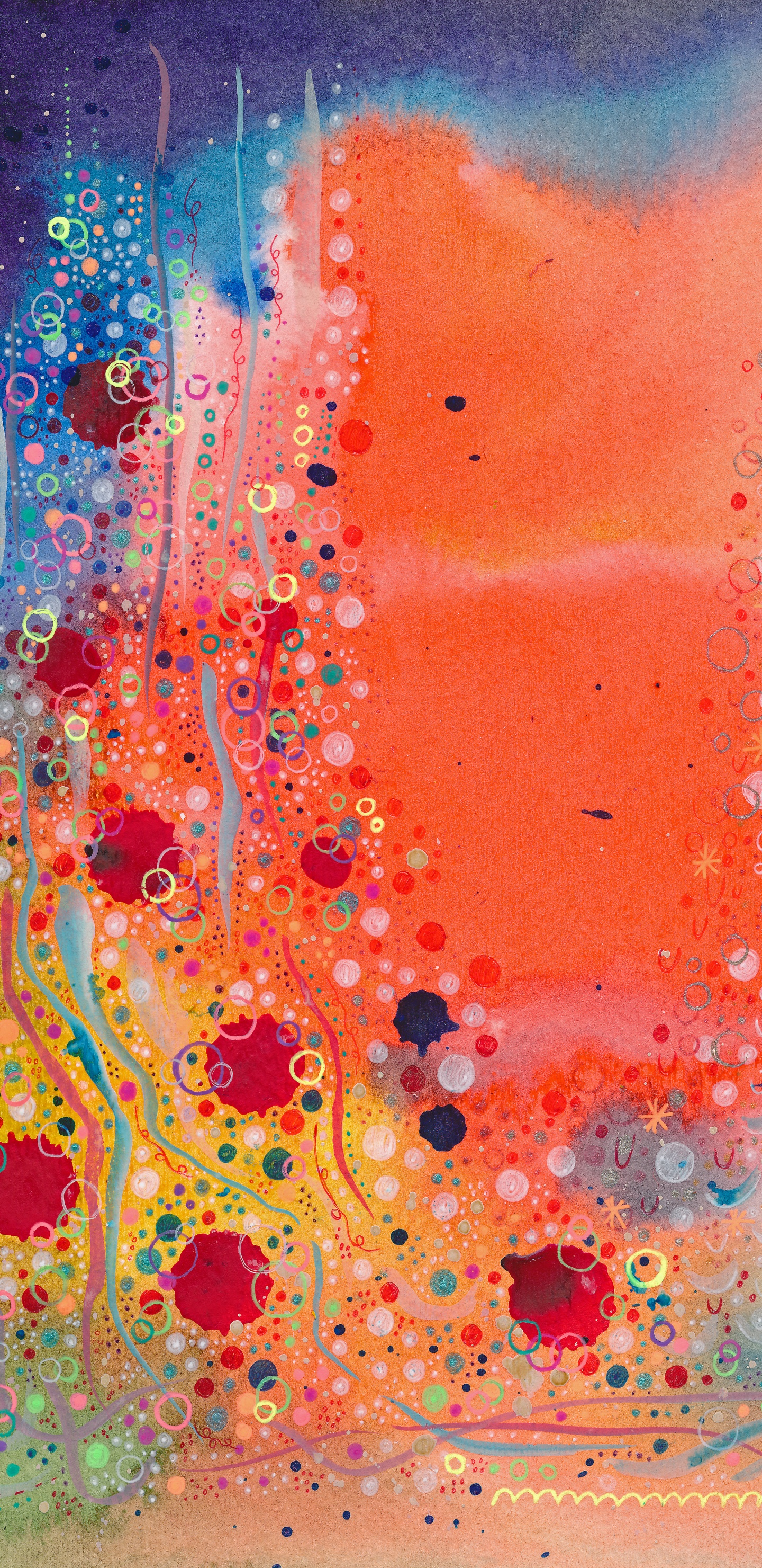 Обои акварельная живопись, живопись, акриловая краска, текстура, арт в разрешении 1440x2960