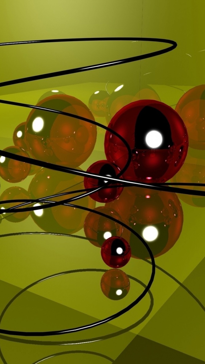 Обои иллюстрация, желтый, круг, арт, линия в разрешении 720x1280