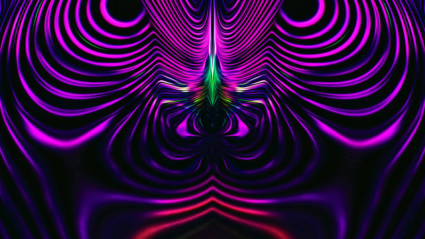 Обои фрактал, фрактальное искусство, пурпур, психоделическое искусство, Фиолетовый в разрешении 1366x768