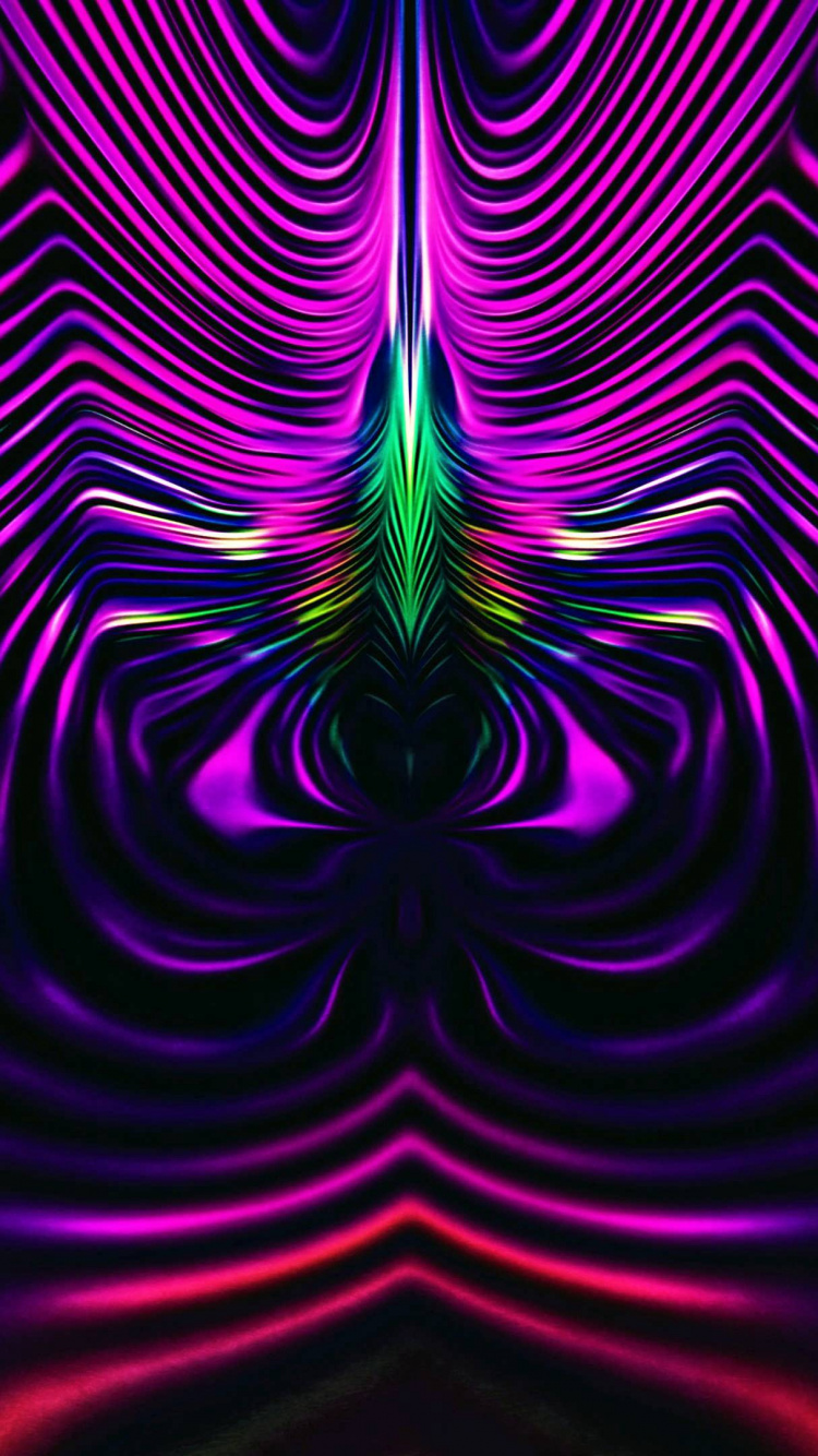 Обои фрактал, фрактальное искусство, пурпур, психоделическое искусство, Фиолетовый в разрешении 750x1334