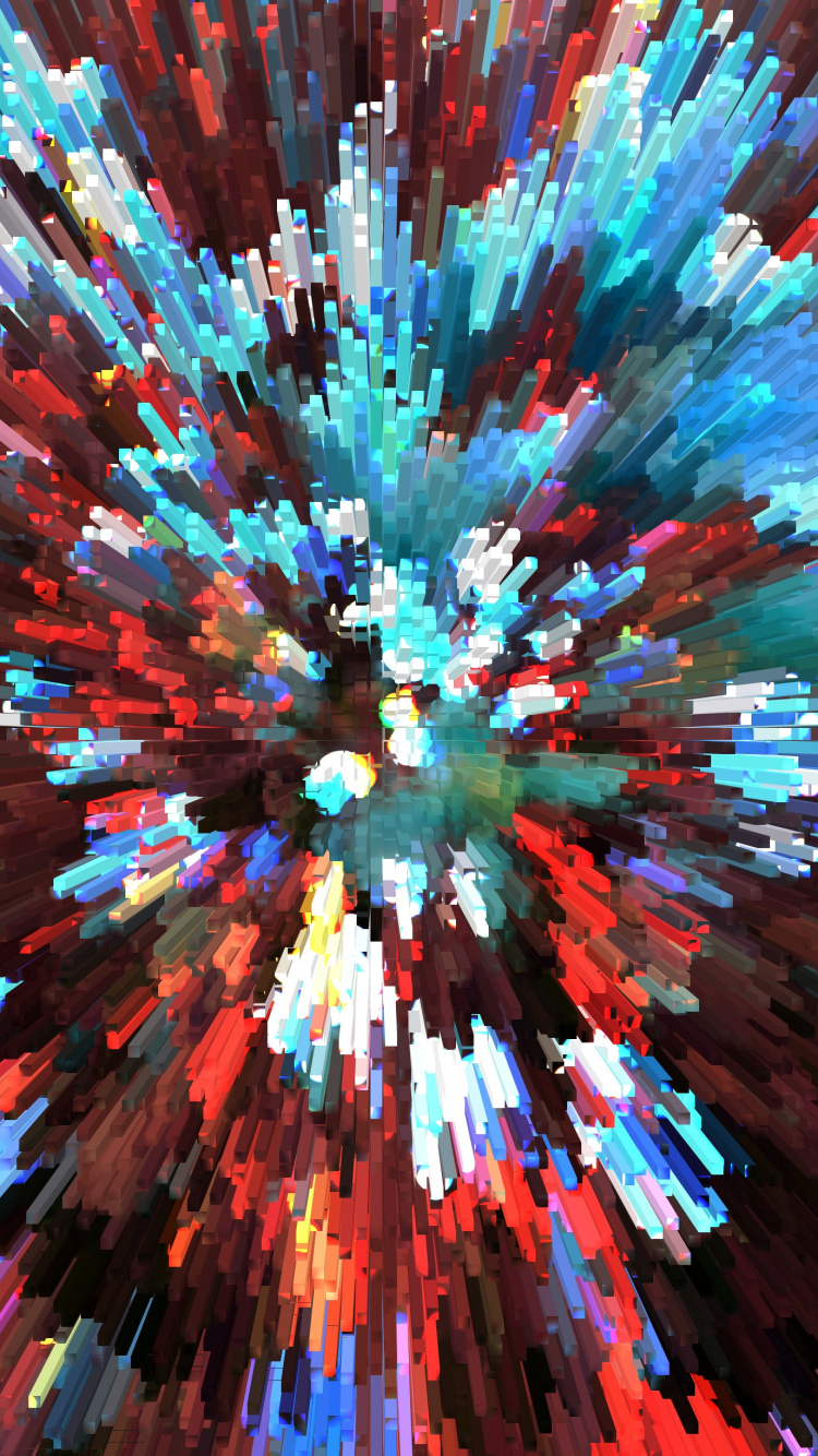 Обои психоделическое искусство, цифровое искусство, графический дизайн, арт, синий в разрешении 750x1334