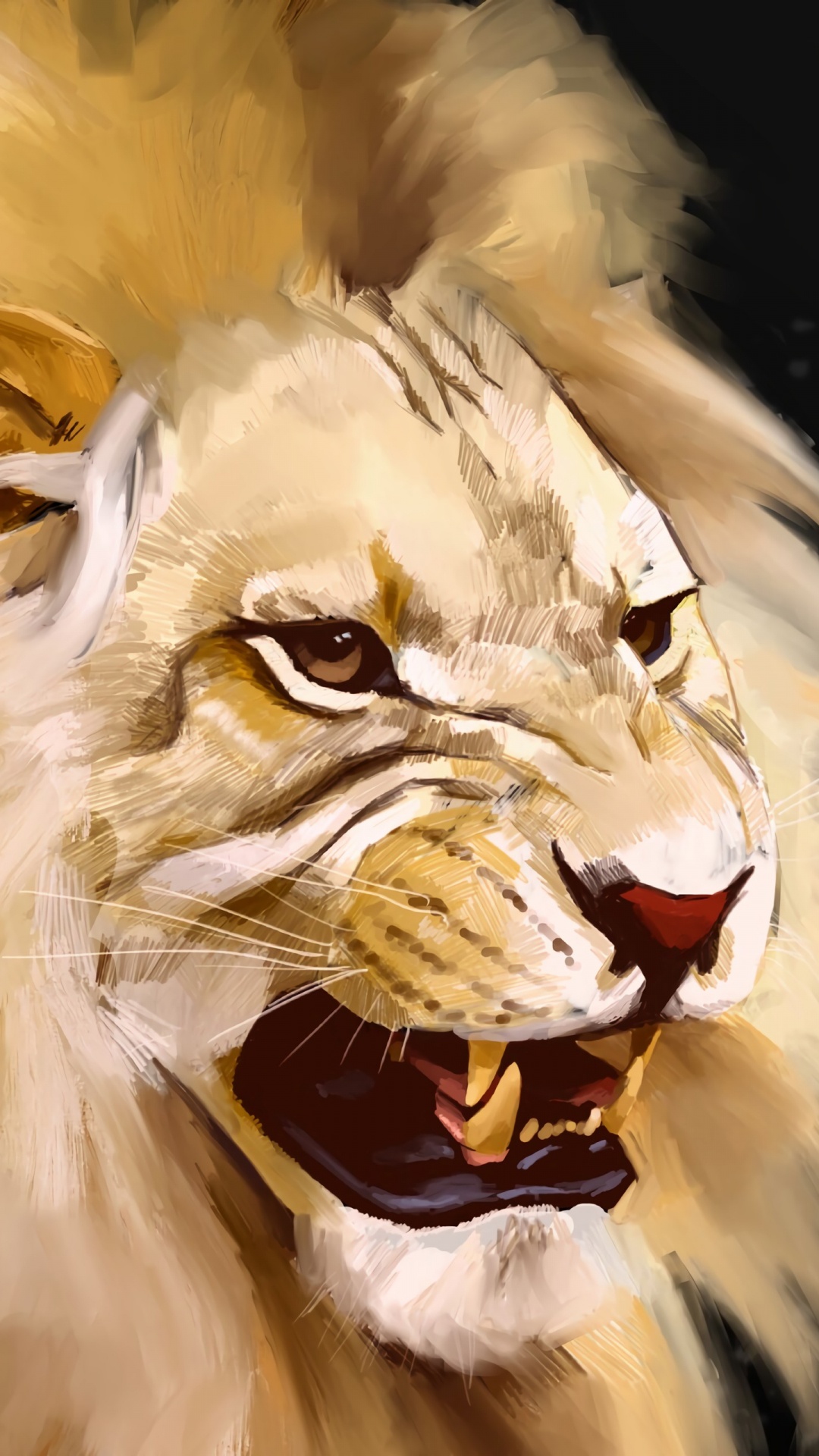 Обои Лев, тигр, рев, кошачьих, бакенбарды в разрешении 1080x1920