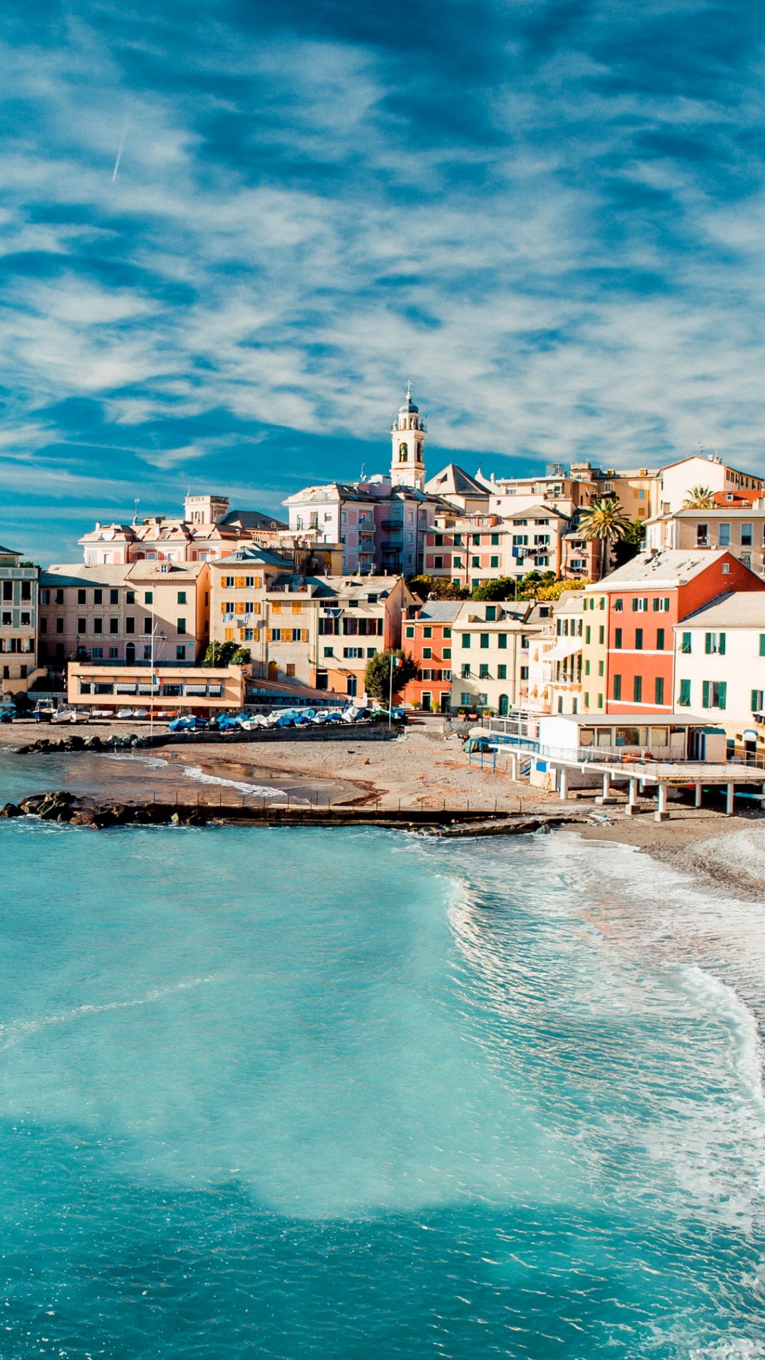 Обои Генуя, пляж, море, побережье, вода в разрешении 1080x1920