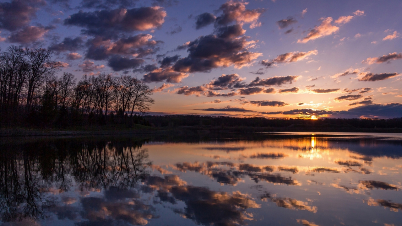 Обои восход солнца, утро, отражение, природа, вода в разрешении 1280x720