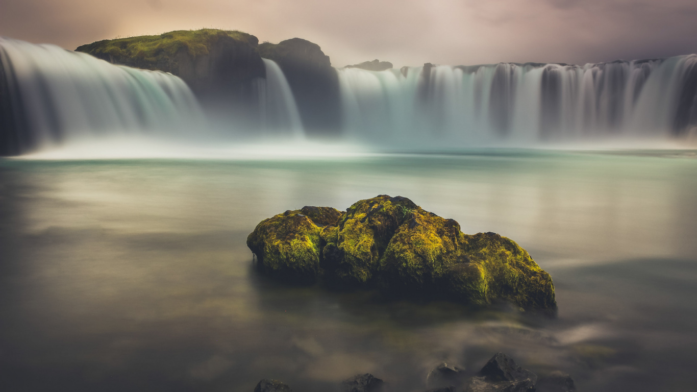 Обои селйяландсфосс, водопад, водоем, природа, гидроресурсы в разрешении 1366x768