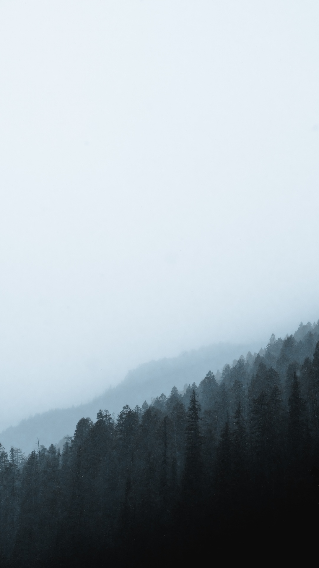 Обои утро, снег, мгла, облако, дымка в разрешении 1080x1920