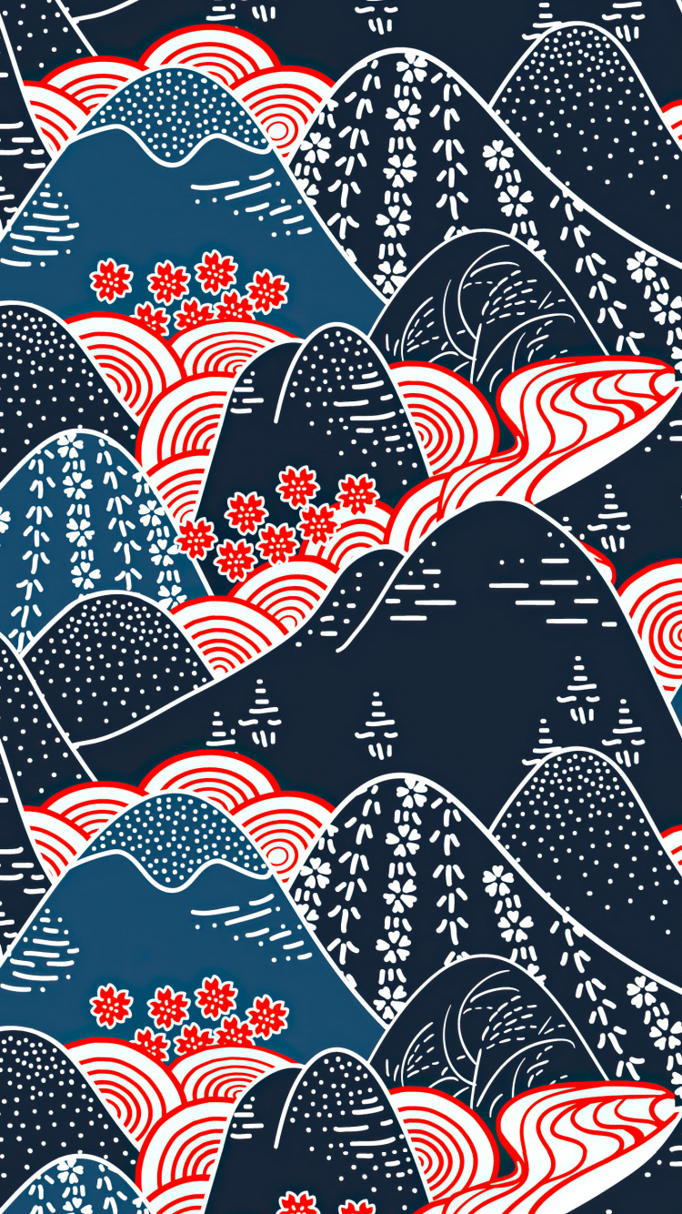 Обои восточный узор, векторная графика, иллюстрация, графический дизайн, графика в разрешении 750x1334