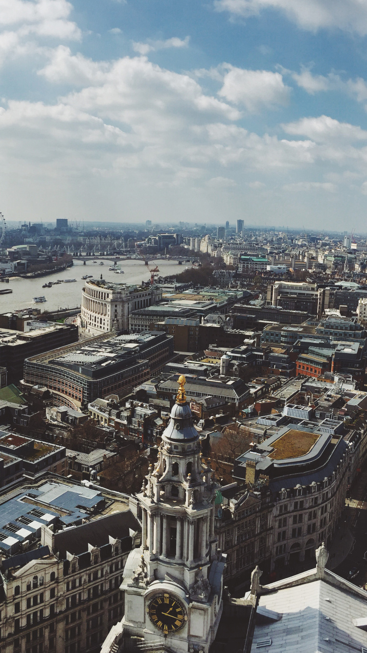 Обои городской район, город, городской пейзаж, метрополия, линия горизонта в разрешении 750x1334
