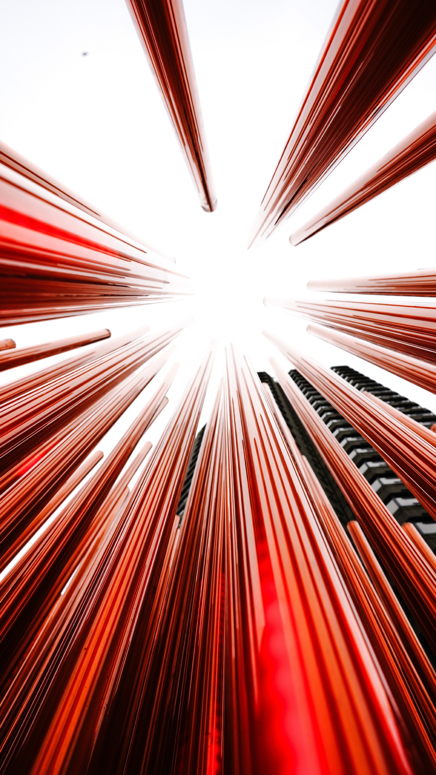 Обои архитектура, дизайн, красный цвет, свет, линия в разрешении 1440x2560