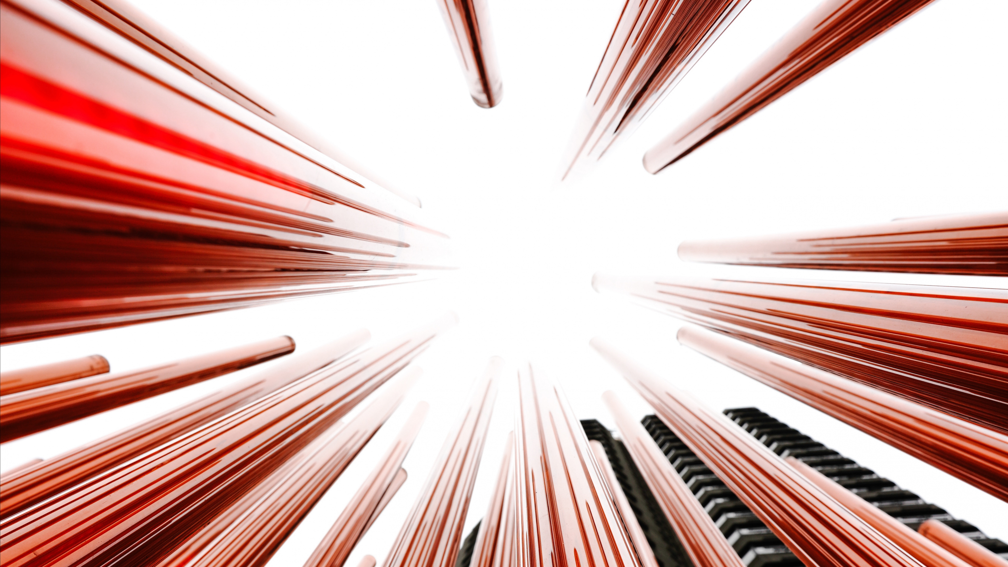 Обои архитектура, дизайн, красный цвет, свет, линия в разрешении 3840x2160