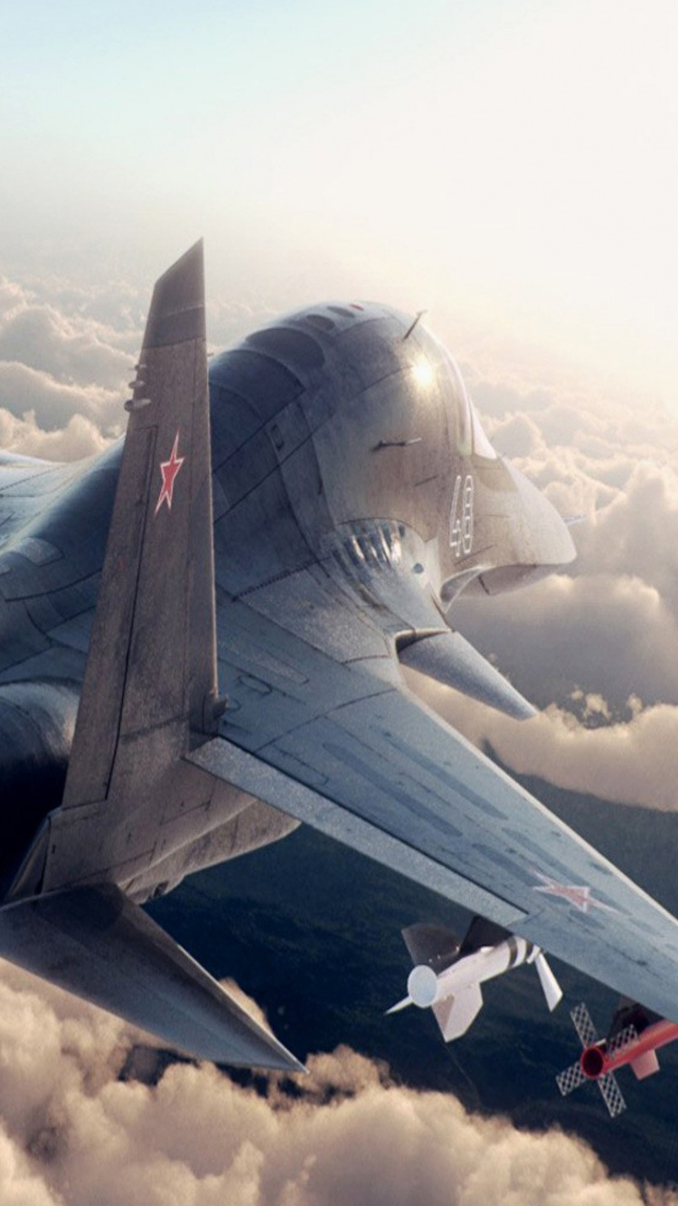 Обои военный самолет, воздушные силы, авиация, истребительная авиация, полет в разрешении 750x1334