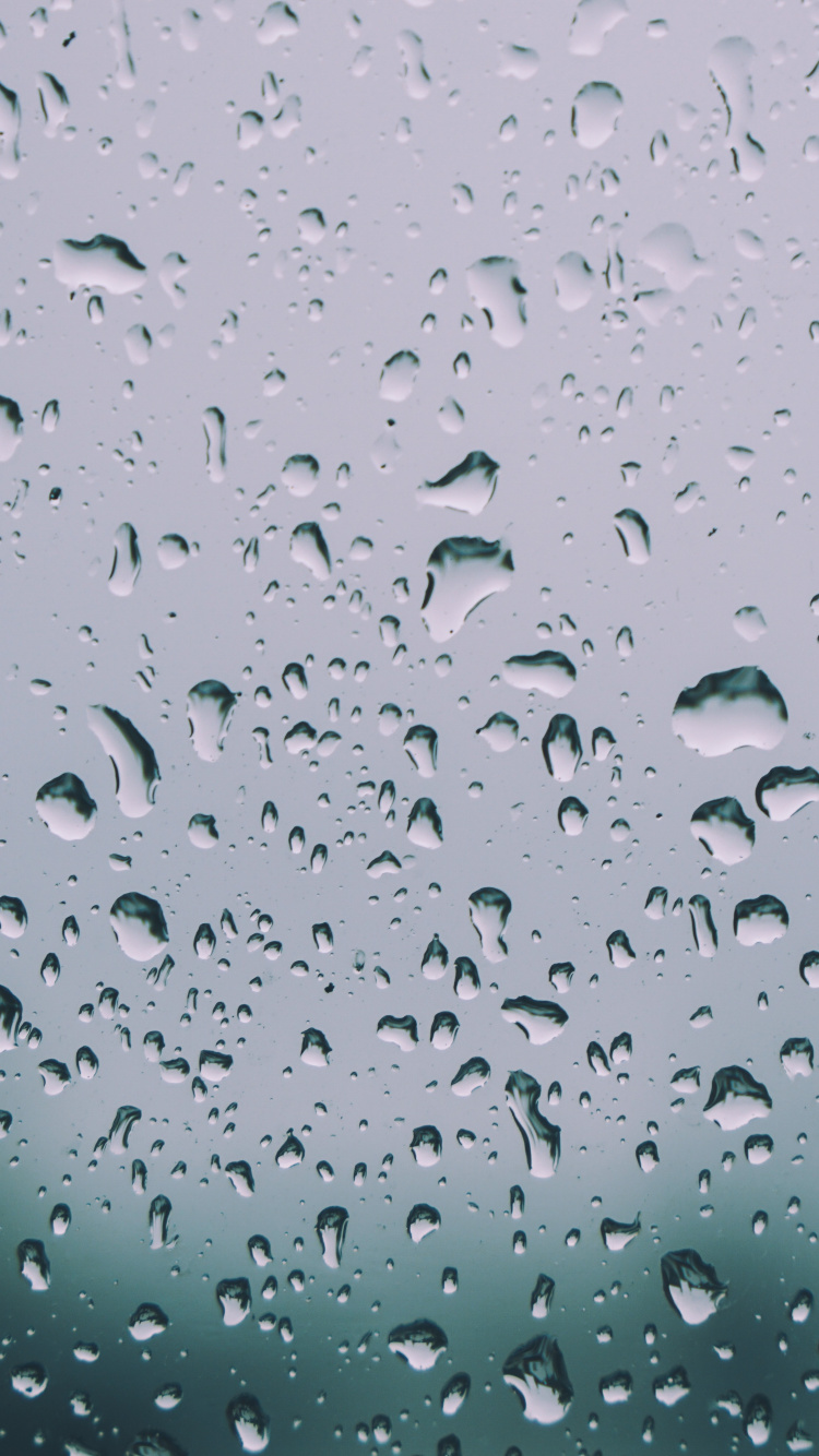 Обои дождь, падение, вода, мелкий дождь, синий в разрешении 750x1334