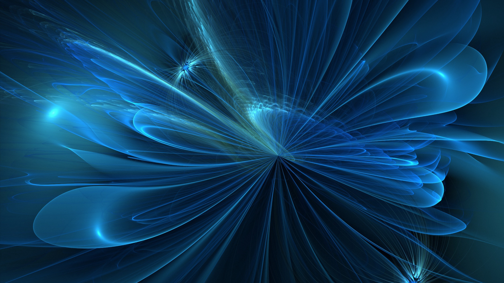Обои фрактал, фрактальное искусство, синий, электрик, свет в разрешении 1920x1080