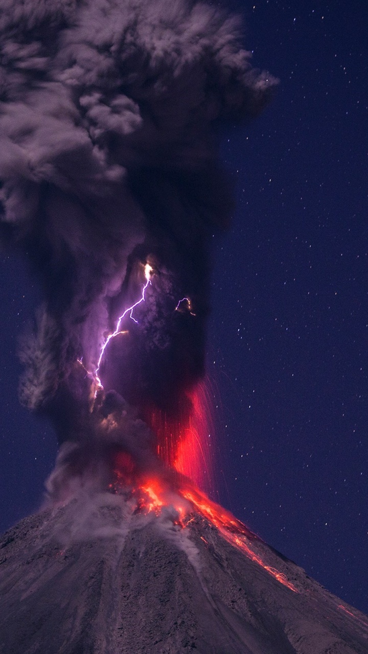 Обои вулкан, типы вулканических извержений, купол лавы, стратовулкан, вулканического рельефа в разрешении 720x1280