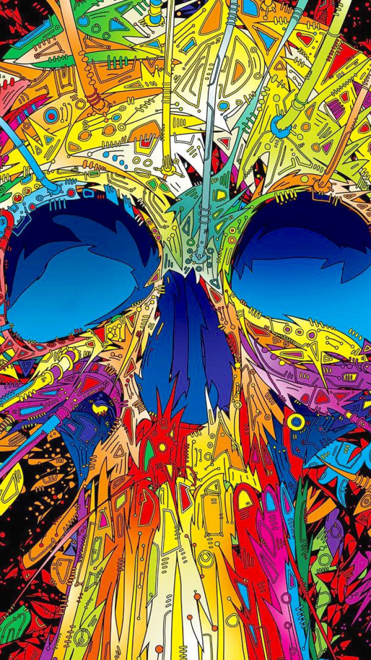 Обои психоделическое искусство, фрактальное искусство, графический дизайн, арт, иллюстрация в разрешении 750x1334