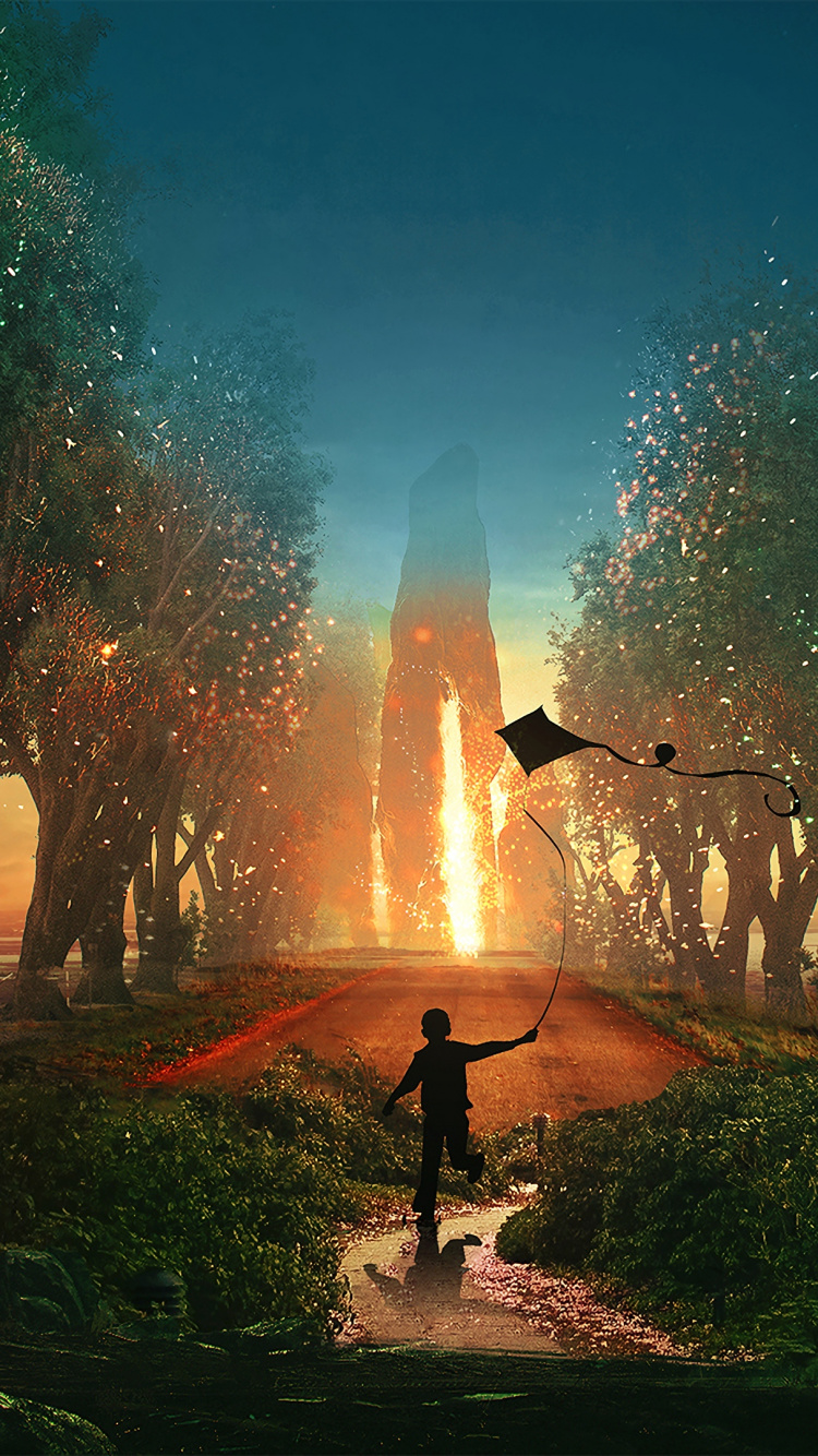 Обои музыка, биом, свет, небо, атмосфера в разрешении 750x1334