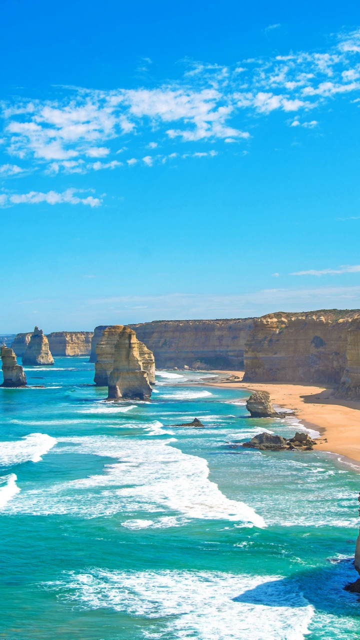 Обои великая океанская дорога, море, побережье, обрыв, мыс в разрешении 720x1280