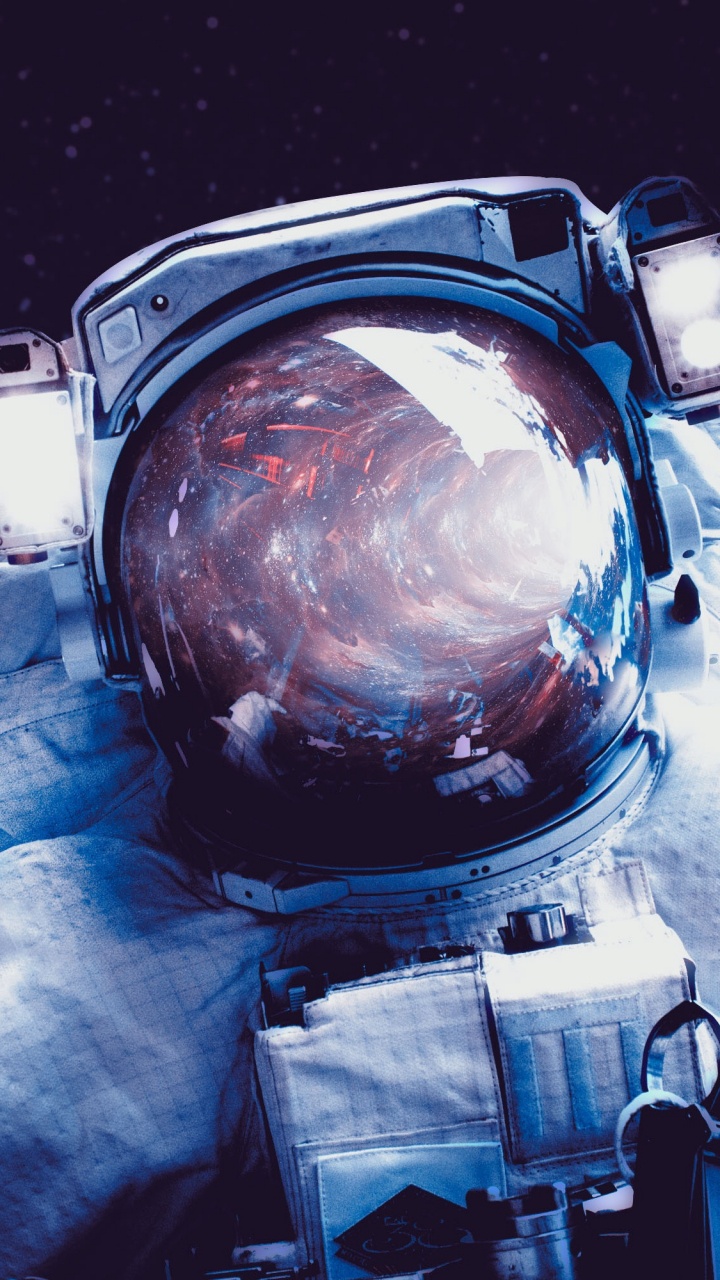 Обои астронавт, космическое пространство, космос, космическая станция, искусство в разрешении 720x1280