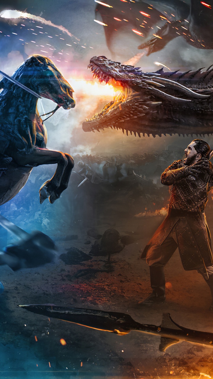 Обои Игра престолов, Джон Сноу, Ночной Король, компьютерная игра, стратегии видео игры в разрешении 720x1280