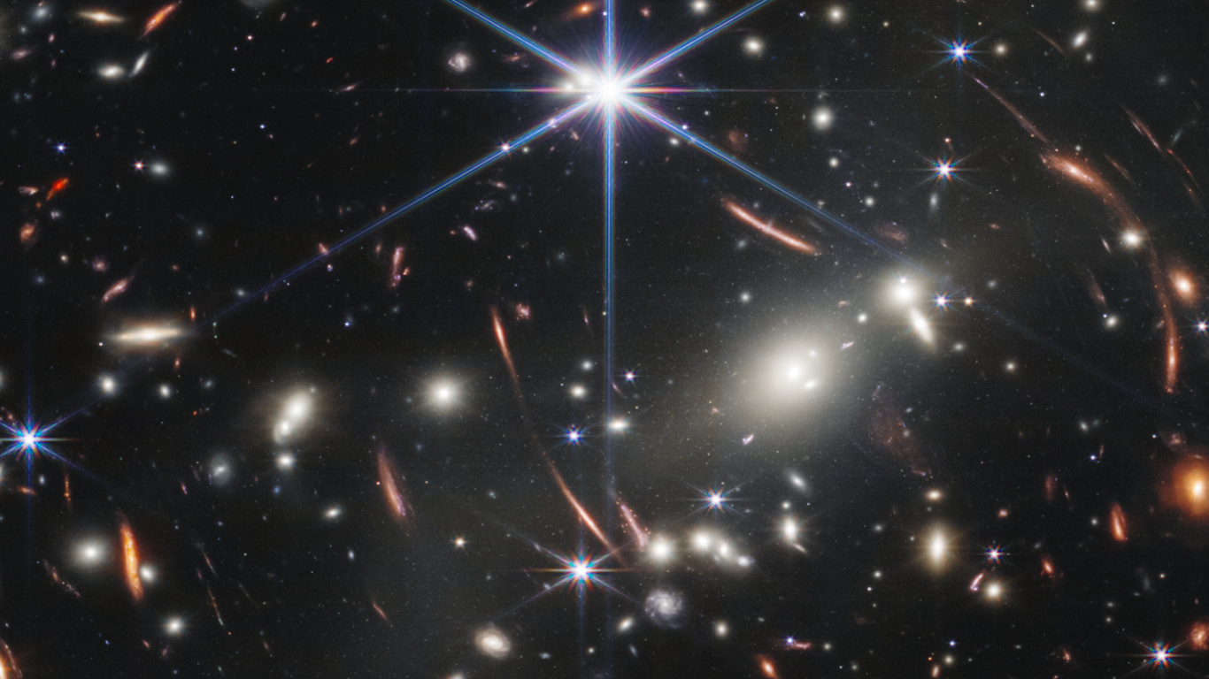 Обои Галактика, звезда, Космический Телескоп Джеймса Вебба, телескоп, Столпы творения в разрешении 1366x768