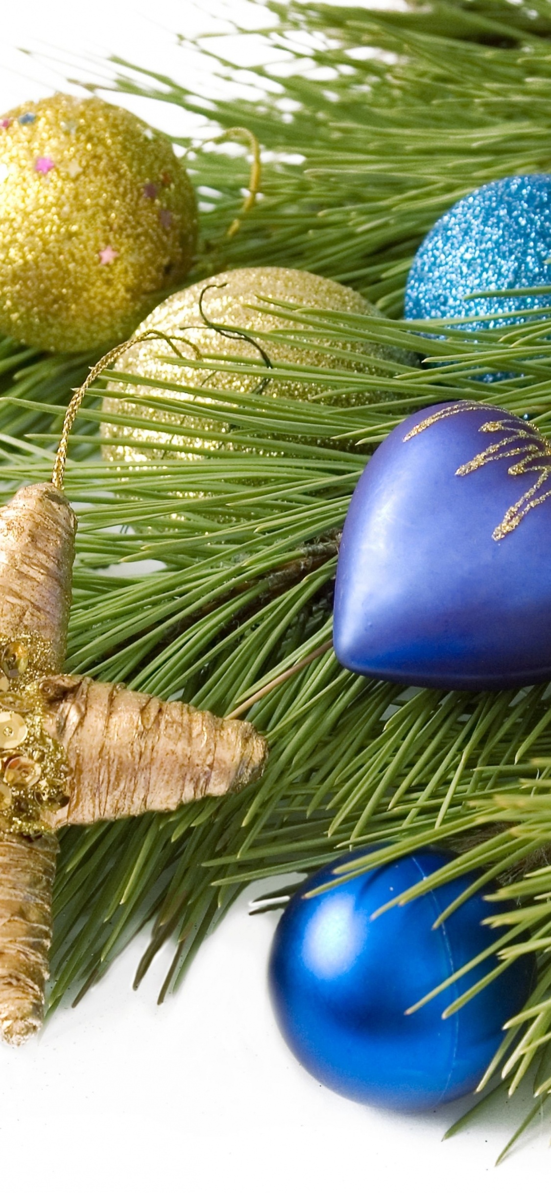 Обои рождественский орнамент, Рождественский день, Новый год, елка, Рождественские украшения в разрешении 1125x2436