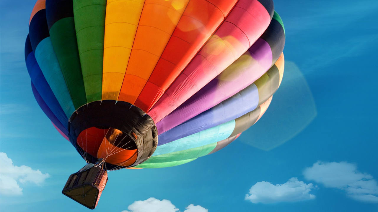 Обои полеты на воздушном шаре, воздушный шар, воздушные виды спорта, синий, воздушный шарик в разрешении 1280x720