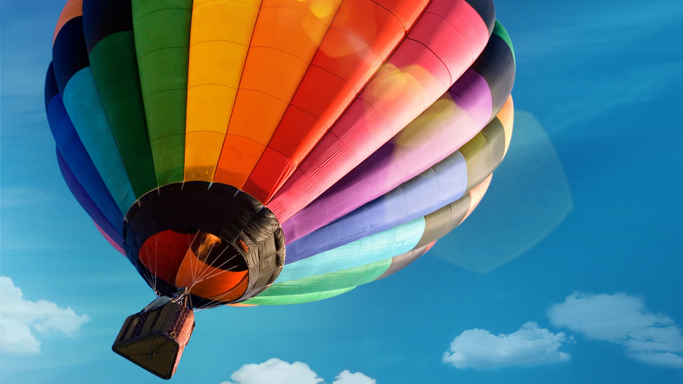 Обои полеты на воздушном шаре, воздушный шар, воздушные виды спорта, синий, воздушный шарик в разрешении 1366x768