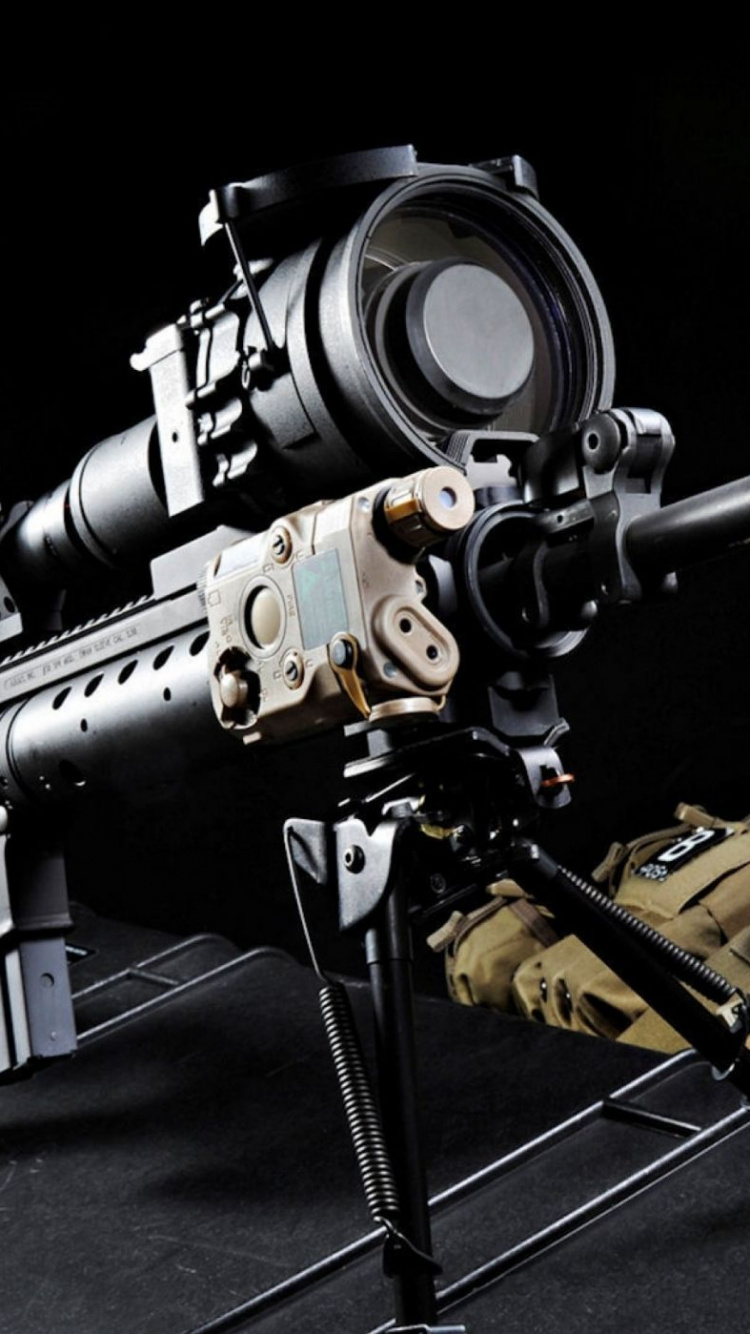 Обои снайперская винтовка, орудие, Страйкбольное оружие, пулемет, огнестрельное оружие в разрешении 750x1334