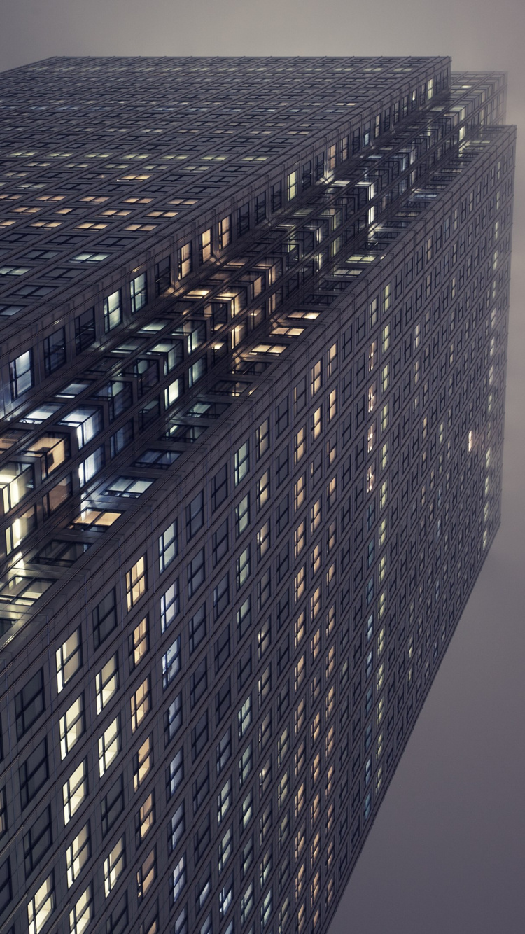 Обои небоскреб, архитектура, отражение, городской район, здание в разрешении 750x1334