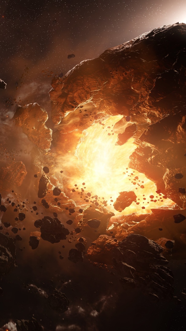 Обои звезда гражданин, атмосфера, космическое пространство, астероид, звезда в разрешении 720x1280