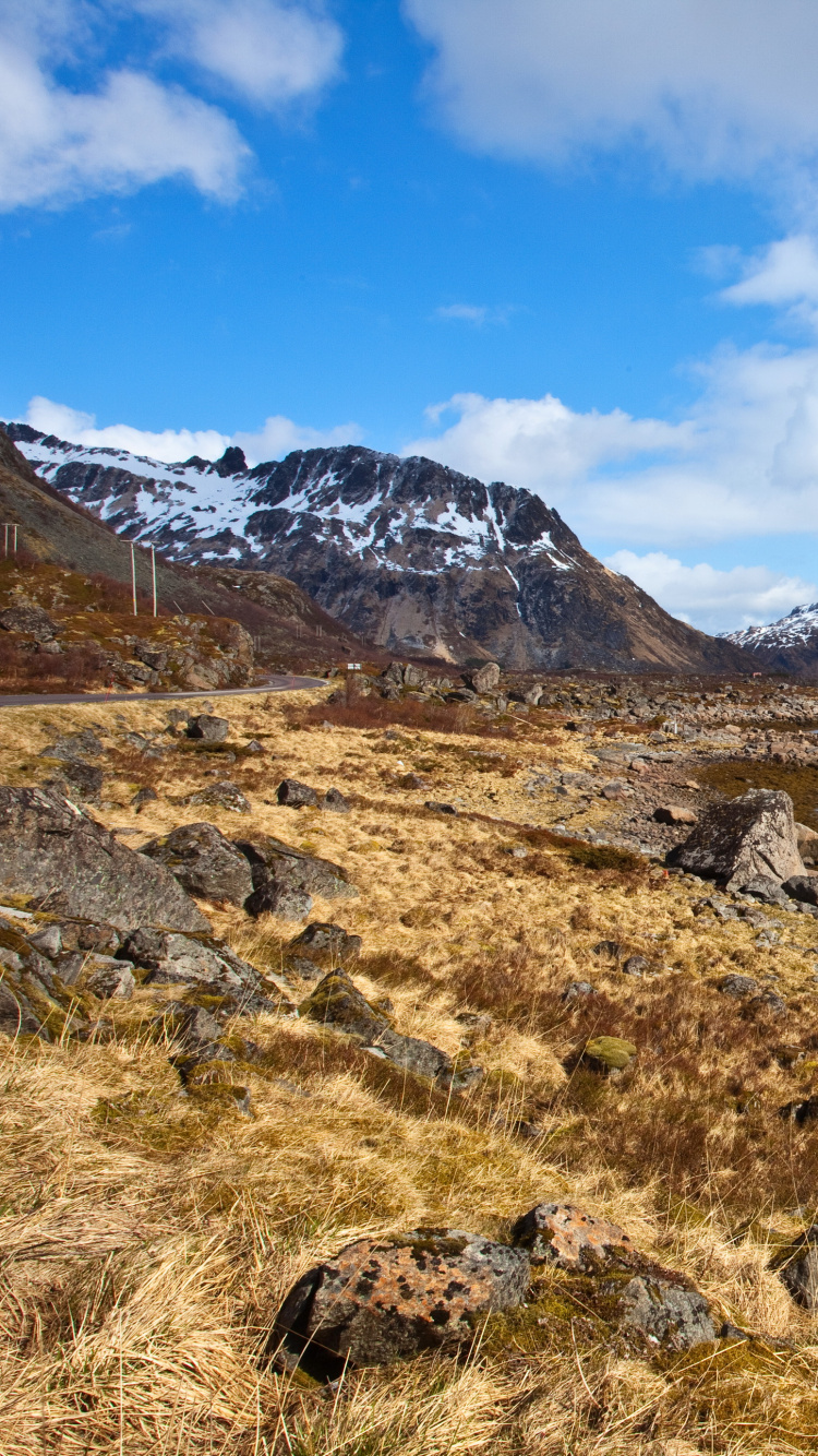 Обои Лофотен, фьорд, гора, нагорье, побережье в разрешении 750x1334