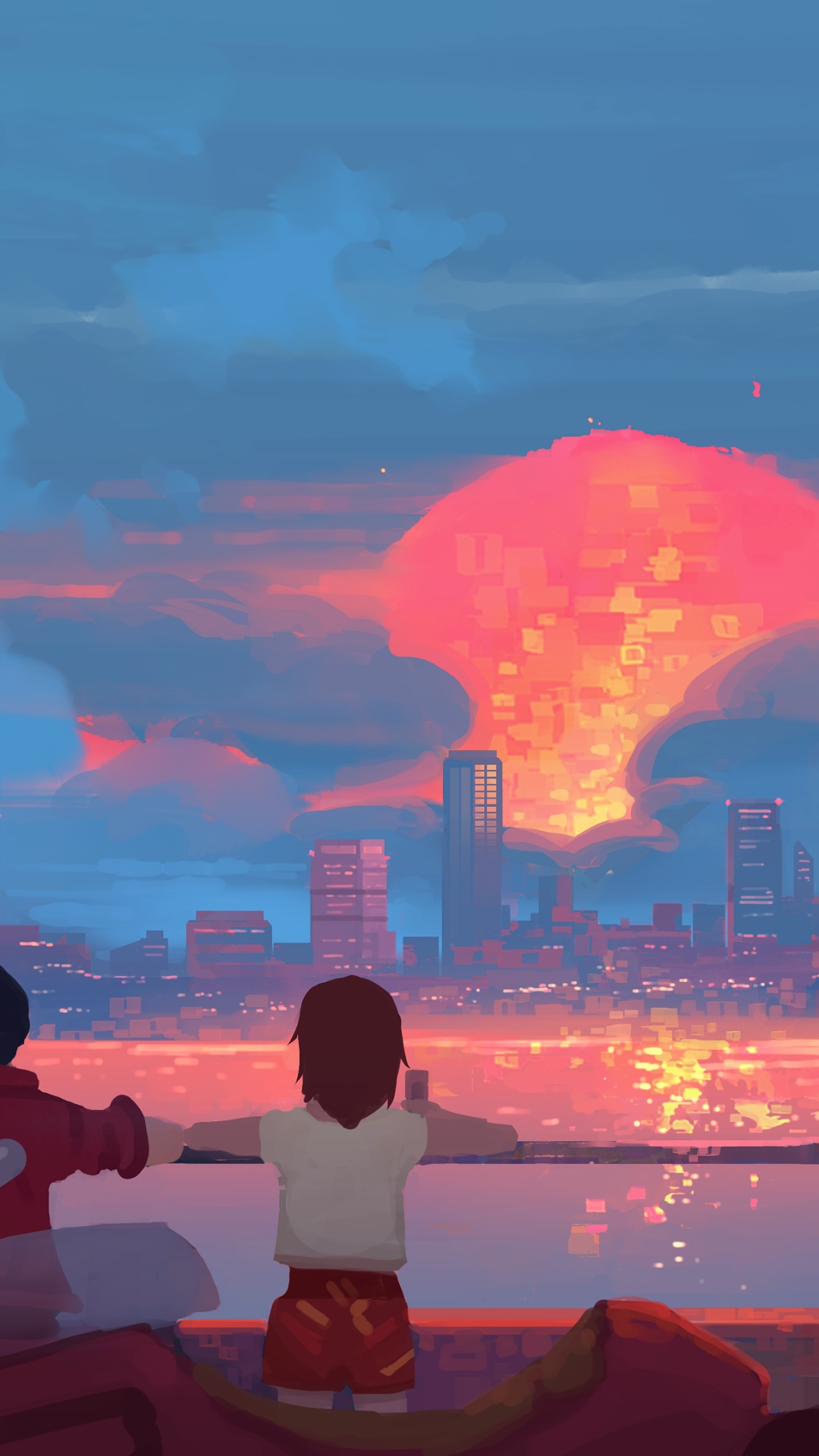 Обои эстетика, анимация, арт, аниме, облако в разрешении 1080x1920