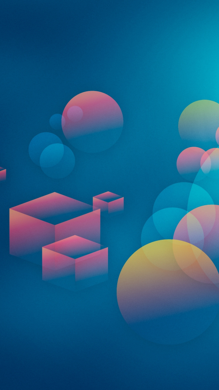 Обои Геометрическая форма, фигура, синий, круг, формы в разрешении 750x1334