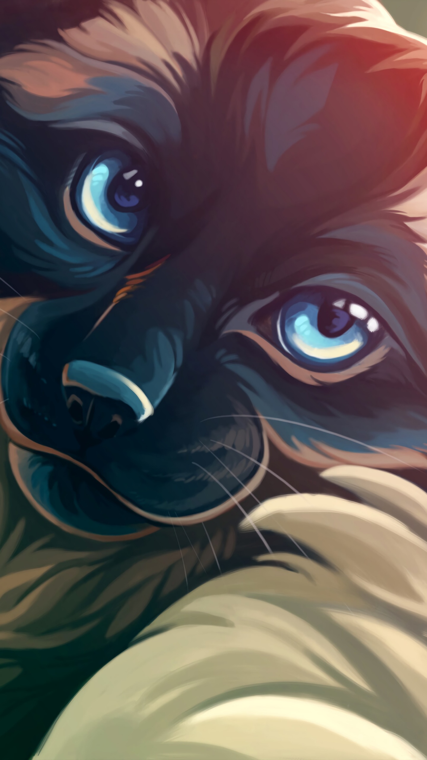 Обои иллюстрация, мультфильм, глаз, морда, ухо в разрешении 1440x2560