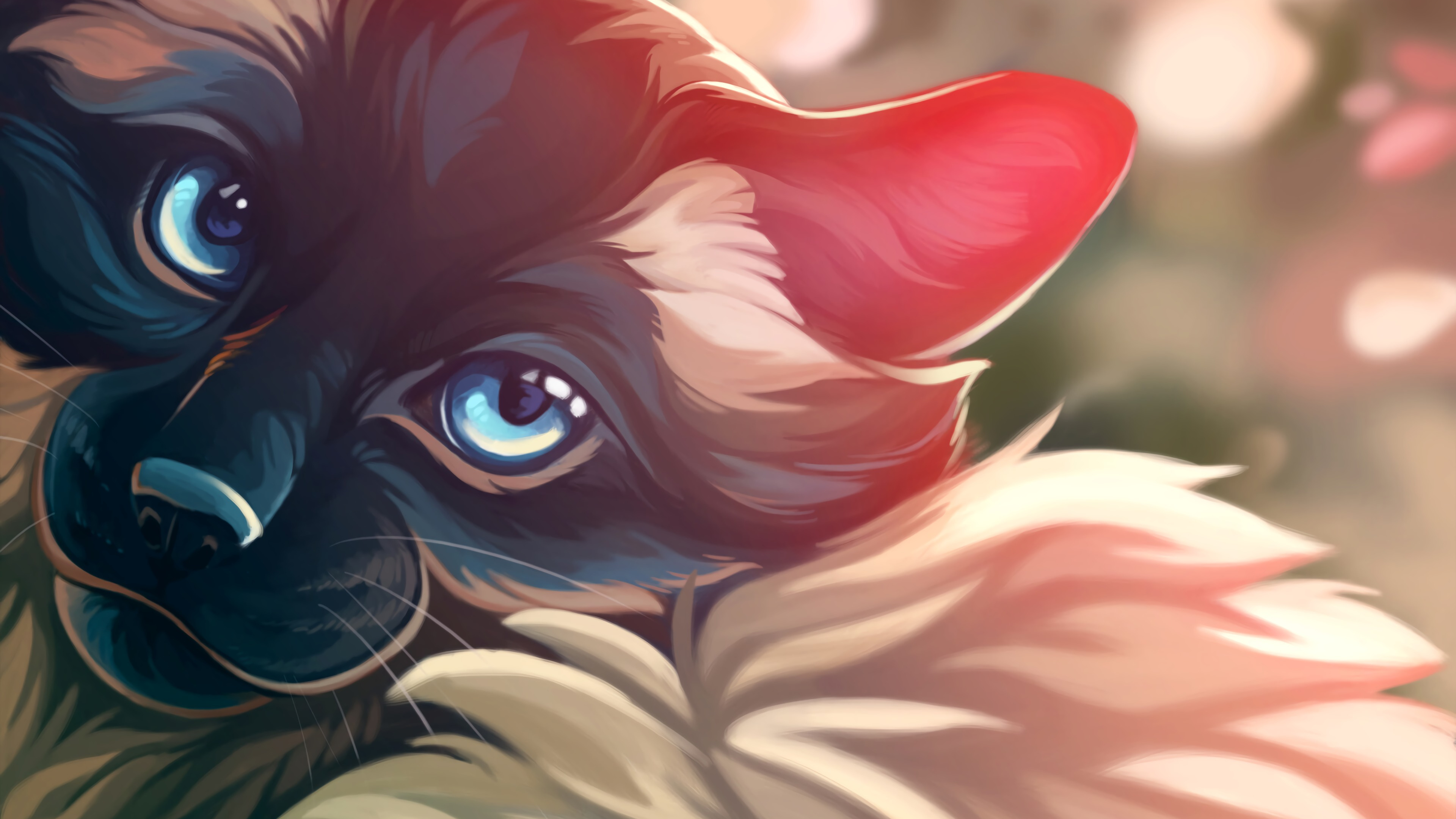 Обои иллюстрация, мультфильм, глаз, морда, ухо в разрешении 3840x2160