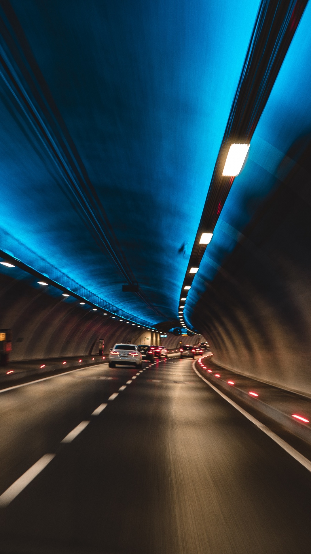 Обои туннель, синий, дорога, магистраль, автострада в разрешении 1080x1920
