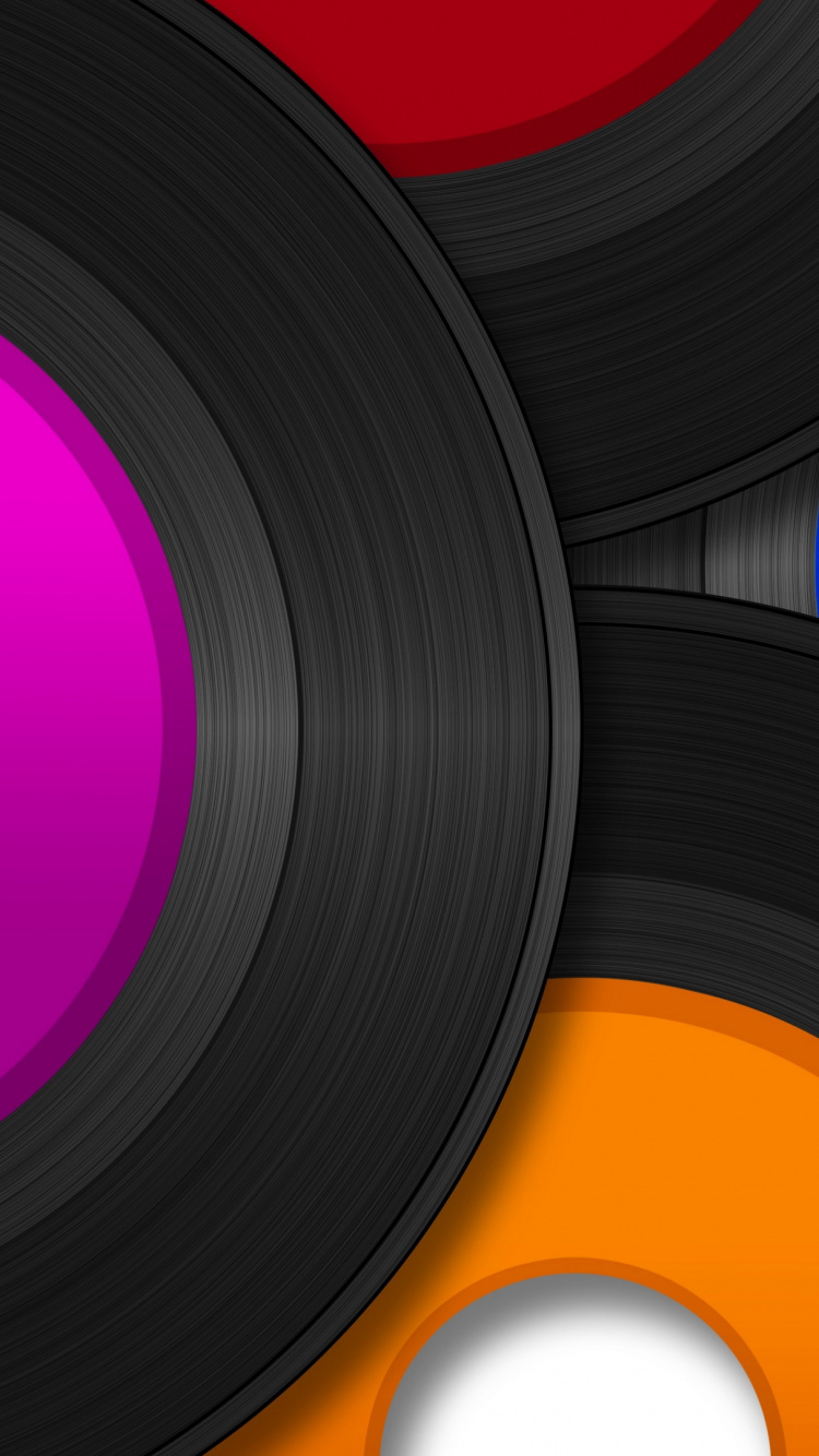 Обои граммофонная пластинка, пурпур, колесо, круг, пурпурный цвет в разрешении 750x1334