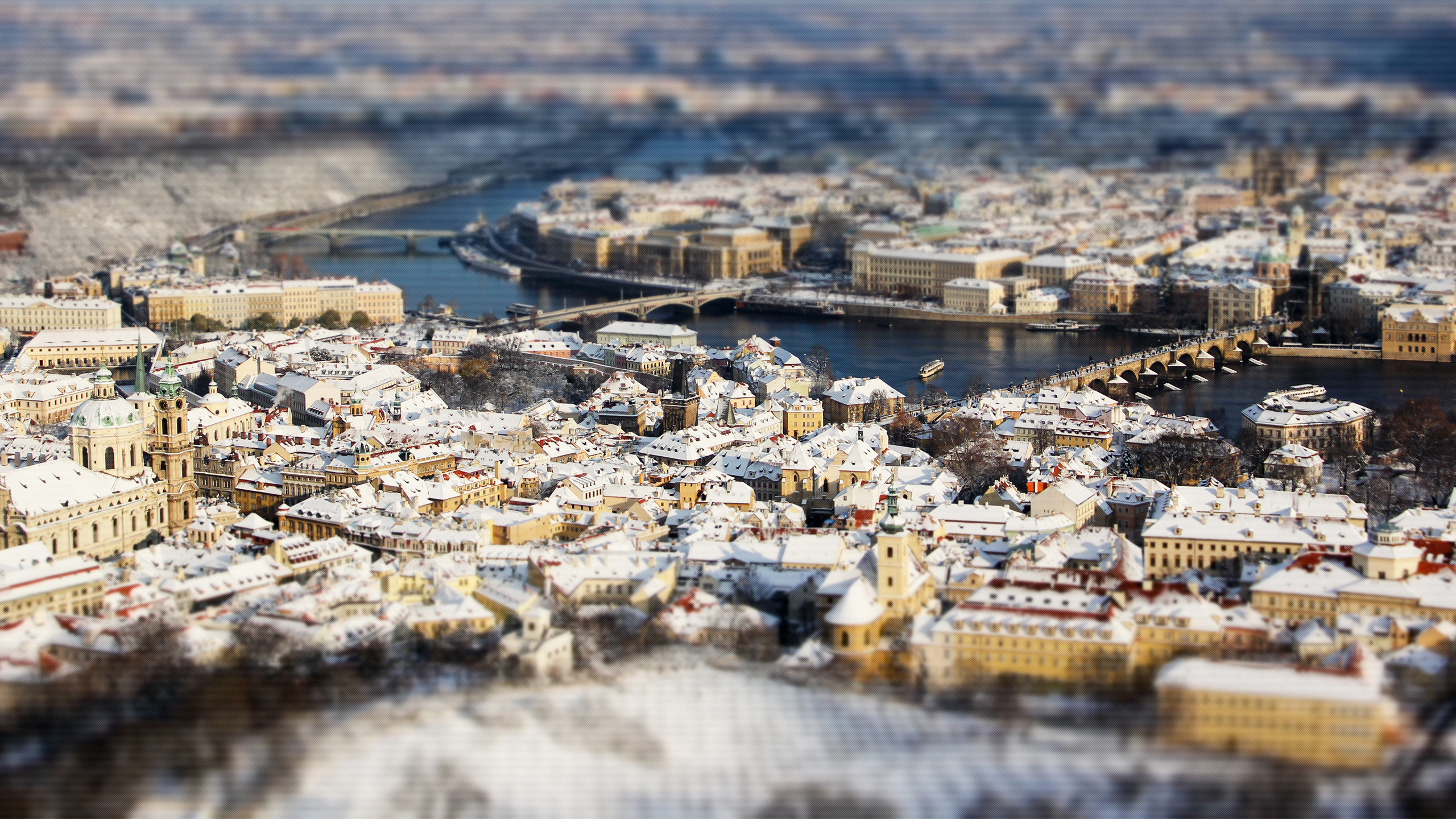 Река зимой панорама