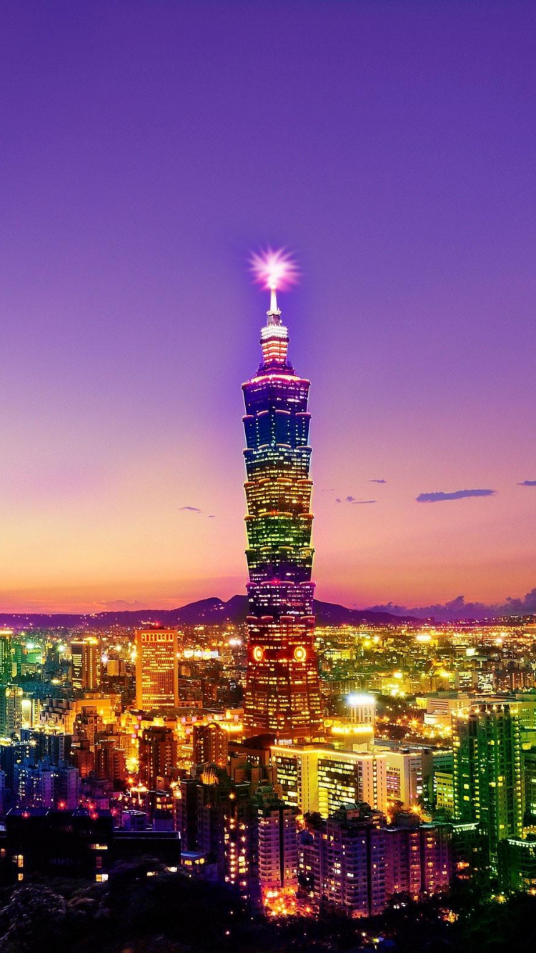 Обои Тайбэй 101, город, городской пейзаж, ориентир, городской район в разрешении 750x1334