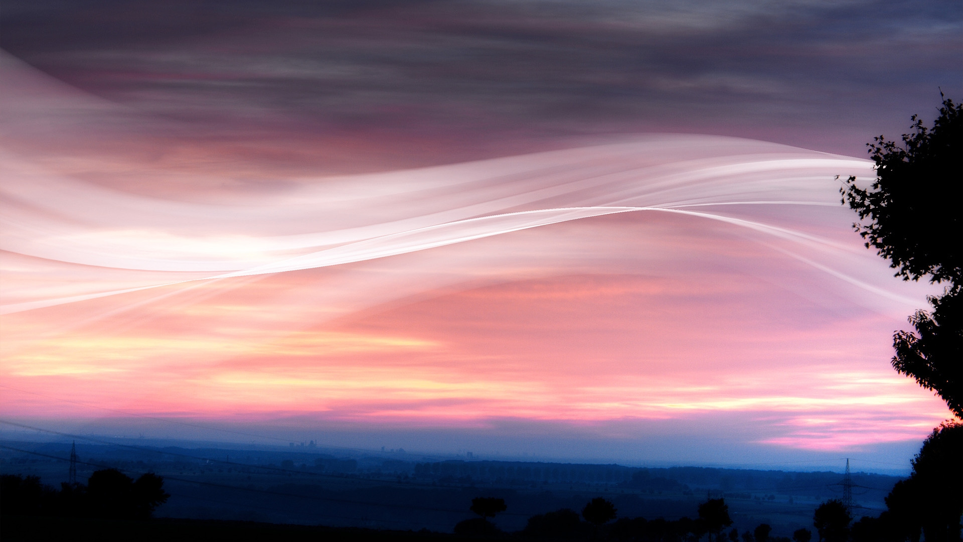 Обои облако, послесвечение, горизонт, закат, восход солнца в разрешении 1920x1080